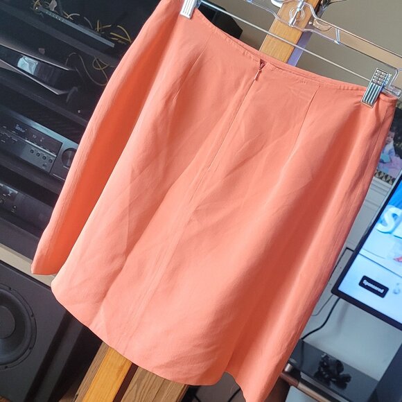 Salmon Petite‎ Silk Skirt - Picture 2 of 4